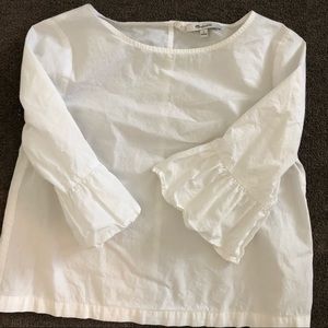 Madewell white blouse with 3/4 sleeves